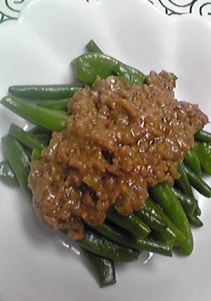 インゲンの肉みそかけ♪-レシピのメイン写真