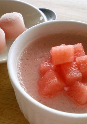 *スイカの豆腐ムース&アイス*-レシピのメイン写真