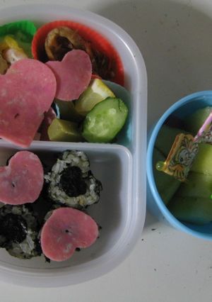 ハートのおにぎり弁当（年少さん）-レシピのメイン写真
