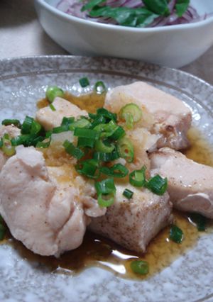 鶏胸肉の酒蒸し　おろしポン酢かけ♪-レシピのメイン写真