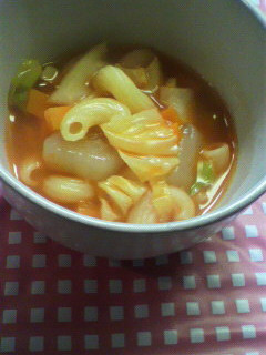 野菜ジュースでスープ(ミネストローネ風)-レシピのメイン写真