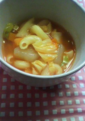 野菜ジュースでスープ（ミネストローネ風）-レシピのメイン写真