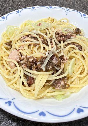 ツナともずくの梅パスタ-レシピのメイン写真