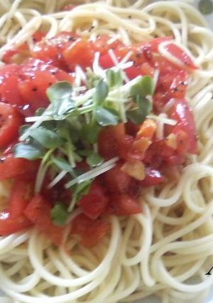 簡単☆トマトの冷製パスタ-レシピのメイン写真