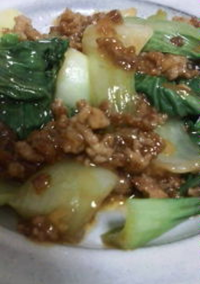 青梗菜とひき肉の炒め物-レシピのメイン写真