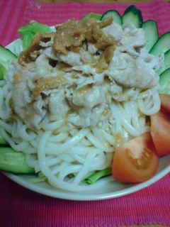 梅マヨで冷しゃぶサラダうどん-レシピのメイン写真