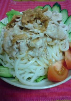 梅マヨで冷しゃぶサラダうどん-レシピのメイン写真