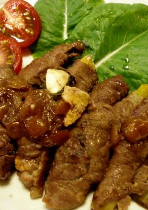 牛肉野菜巻き　梅煮で-レシピのメイン写真