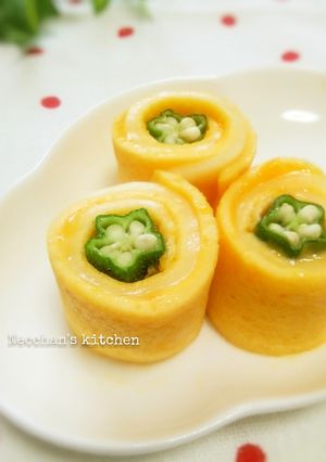 七夕に☆おくらチーズの卵焼きロール-レシピのメイン写真