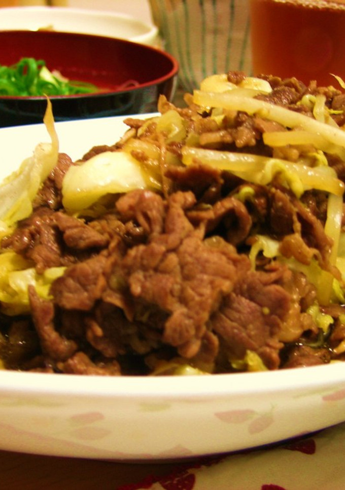 キャベツと牛肉の焼肉のたれ炒め-レシピのメイン写真