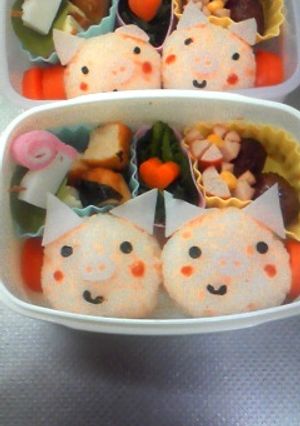 【キャラ弁っぽく】ブタさん二匹でブ～★-レシピのメイン写真