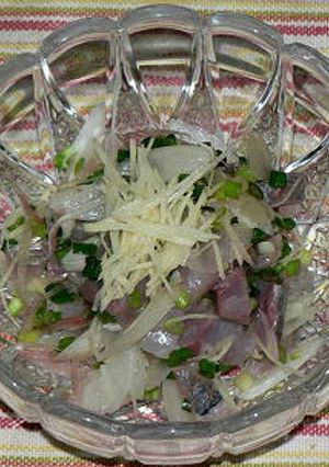 鰺と香味野菜のポン酢和え-レシピのメイン写真