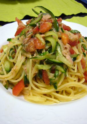 ツナとトマトとキュウリの冷製パスタ☆-レシピのメイン写真