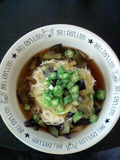 ツルツル♪ナスとオクラのそうめん-レシピのメイン写真