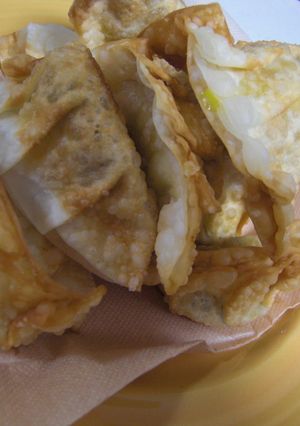 カボチャの煮物の残りでチーズ餃子★-レシピのメイン写真