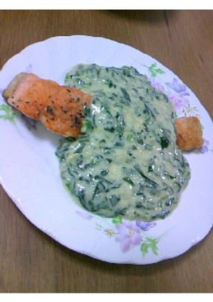 鮭のほうれん草ソースかけ-レシピのメイン写真