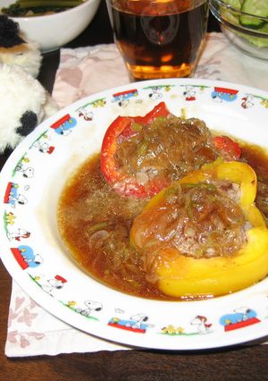 パプリカの肉詰め　和風あんかけ-レシピのメイン写真