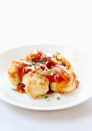 チルドシュウマイで【揚げシュウマイの甘酢あんかけ-レシピのメイン写真