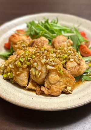 天ぷら粉で簡単⭐︎揚げない油淋鶏⭐︎-レシピのメイン写真