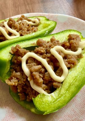 しゃきしゃき冷やしピーマンの肉味噌のせ-レシピのメイン写真