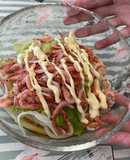 夏にぴったり釜揚げ桜えびのサラダうどん