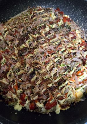 うどん麺リメイクお好み焼き-レシピのメイン写真