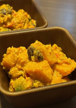 ひき肉とトマトのかぼちゃサラダ-レシピのメイン写真