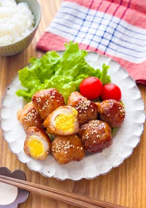 味付けは焼肉のタレで◎うずらの卵の肉巻き-レシピのメイン写真