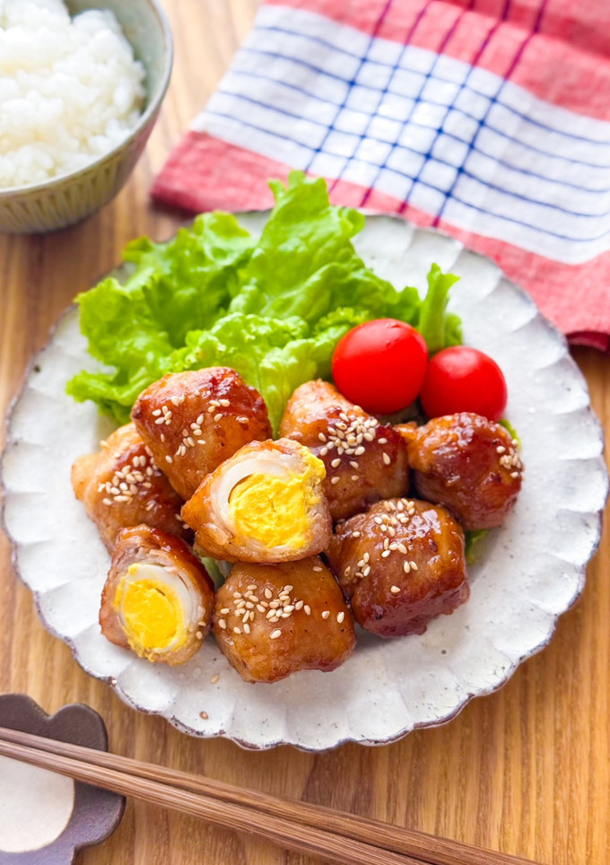 味付けは焼肉のタレで◎うずらの卵の肉巻き-レシピのメイン写真