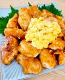 鶏ささみのチリソース トロトロ卵がけ