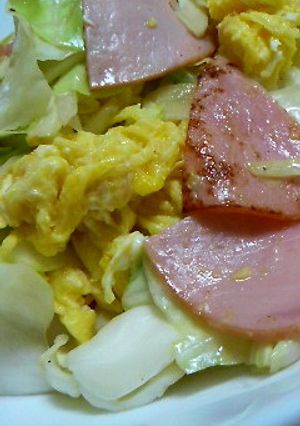 キャベツとふんわり卵とハム炒め-レシピのメイン写真