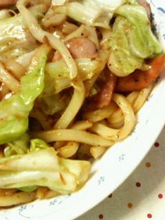 ウィンナーとキャベツ✿特急❀焼きうどん✿-レシピのメイン写真