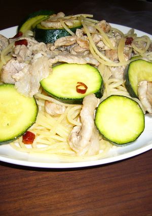 ズッキーニと豚肉のペペロンチーノ-レシピのメイン写真