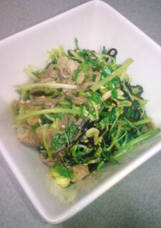 豚肉と水菜と塩昆布のサッと炒め♬♫-レシピのメイン写真