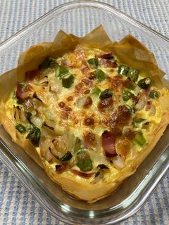 春巻きの皮でアスパラとベーコンのキッシュ-レシピのメイン写真