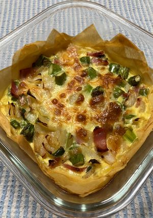 春巻きの皮でアスパラとベーコンのキッシュ-レシピのメイン写真