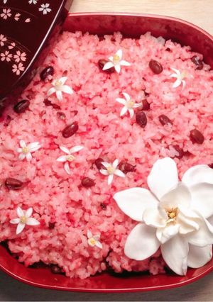 ふわりと香るクチナシお赤飯 色はビーツ-レシピのメイン写真