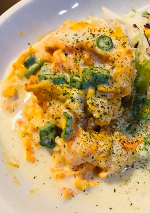 魚肉ソのオムライス●オクラチーズソース-レシピのメイン写真