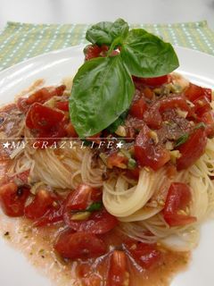 トマト・バジル・アンチョビの冷製パスタ-レシピのメイン写真