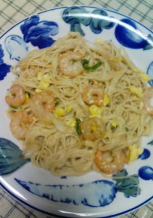 そうめんで♪えび玉チャンプルー-レシピのメイン写真