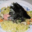 プリプリ海老ときのこの和風スパゲッティ