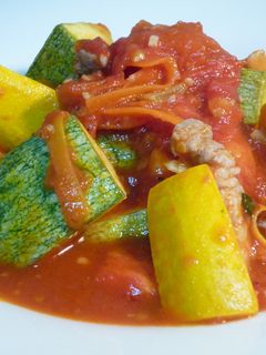 ズッキーニとお肉のトマト炒め-レシピのメイン写真