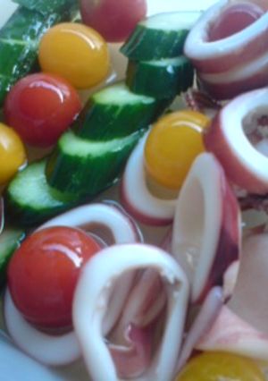 夏野菜とボイルイカの浅漬け-レシピのメイン写真