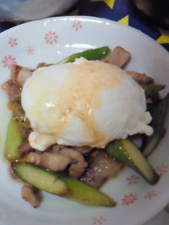 豚肉とアスパラの炒め物☆卵のせ!-レシピのメイン写真
