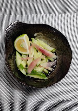 みょうがとキュウリの酢の物カボス添え-レシピのメイン写真