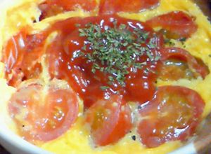 レンジで卵とトマト☆簡単ヘルシーオムレツ-レシピのメイン写真