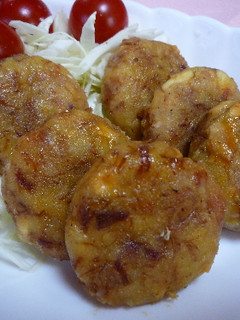 焼き鳥のじゃがいも麩ハンバーグ-レシピのメイン写真