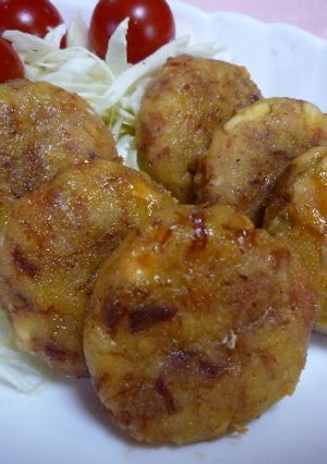 焼き鳥のじゃがいも麩ハンバーグ-レシピのメイン写真