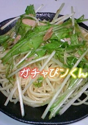 水菜とツナの冷静パスタ-レシピのメイン写真