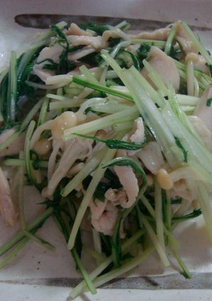 水菜と鶏のシンプル炒め-レシピのメイン写真